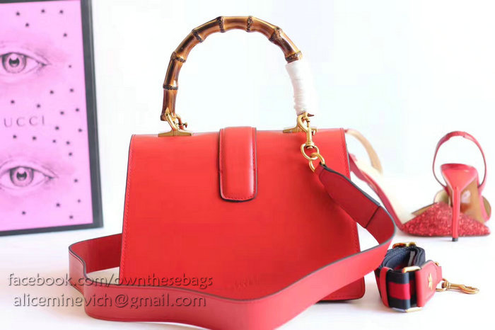 Gucci Dionysus Leather Top Handle Bag Red/White/Blue 448075