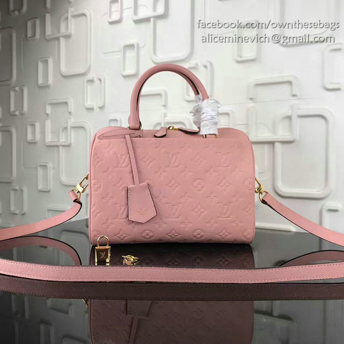 Louis Vuitton Monogram Empreinte Speedy Bandouliere Pink M42406