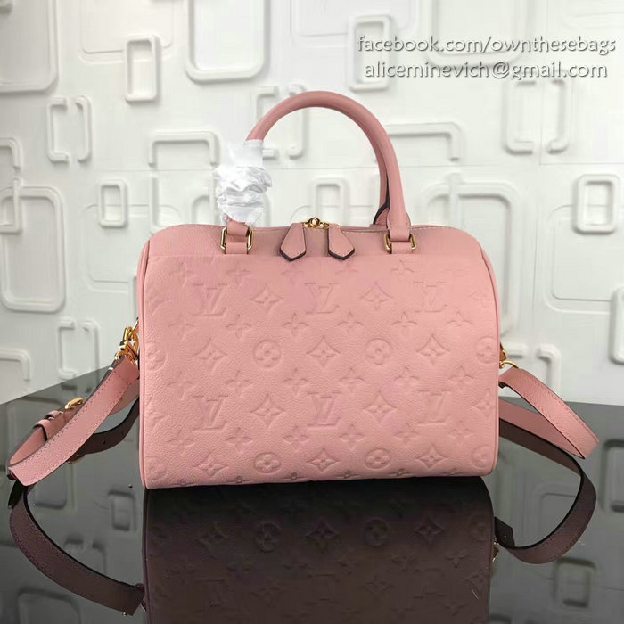 Louis Vuitton Monogram Empreinte Speedy Bandouliere Pink M42406