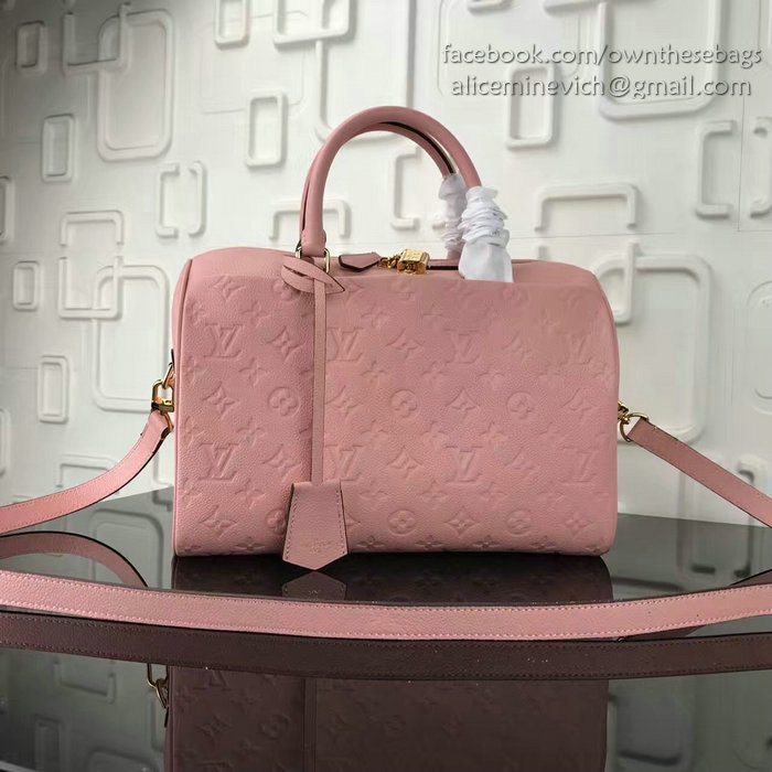 Louis Vuitton Monogram Empreinte Speedy Bandouliere Pink M42406