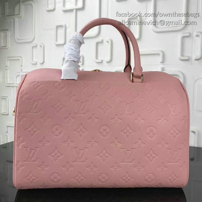 Louis Vuitton Monogram Empreinte Speedy Bandouliere Pink M42406