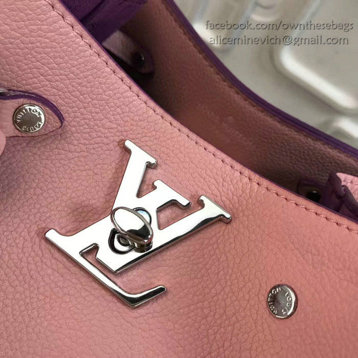 Louis Vuitton Soft Calfskin Lockme Bucket Pink M54677