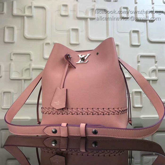 Louis Vuitton Soft calfskin Lockme Bucket Pink M54681