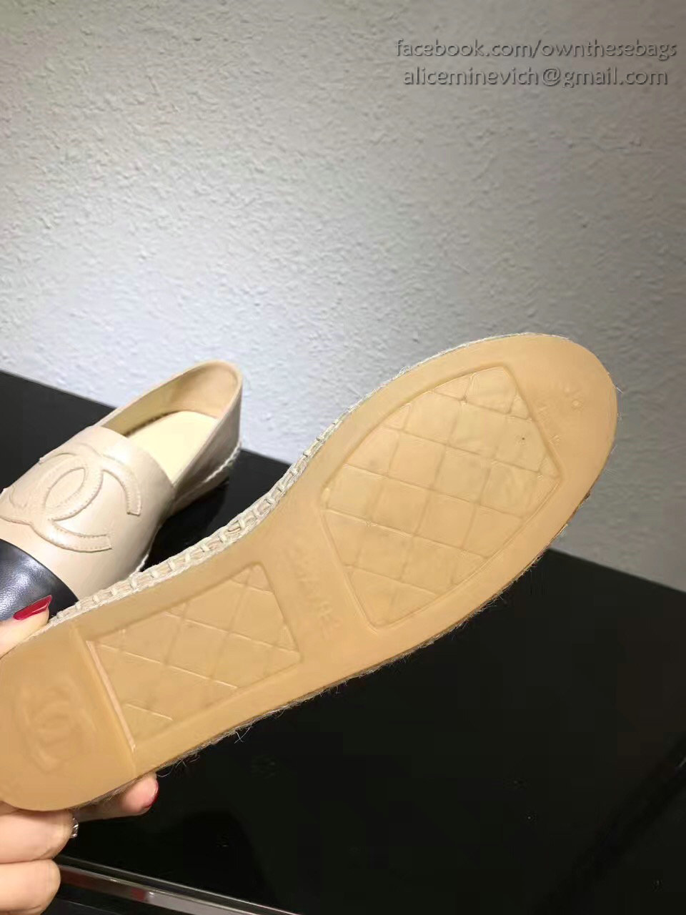 Chanel CC Lambskin Espadrille Flat Beige CH0731