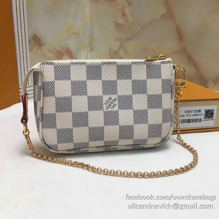 Louis Vuitton Damier Azur Canvas Mini Pochette Accessoires N58010