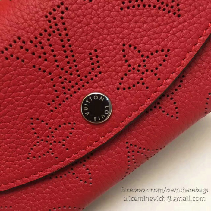 Louis Vuitton Mahina Leather Coin Purse Red M64050