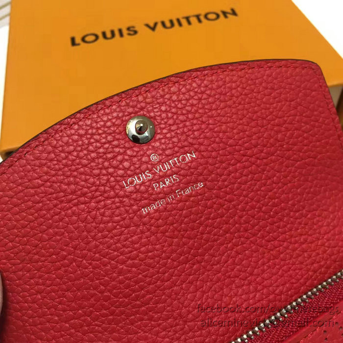 Louis Vuitton Mahina Leather Coin Purse Red M64050