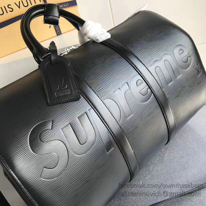 Louis Vuitton x Supreme Keepall 45 Bandouliere Black M53419