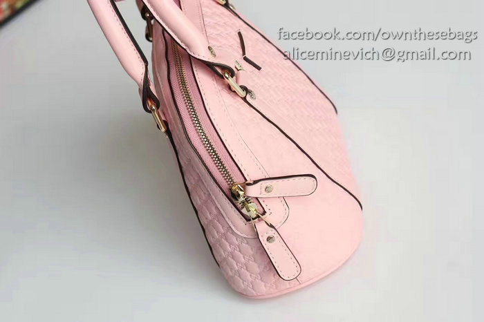 Gucci Signature Leather Top Handle Bag Pink 449654