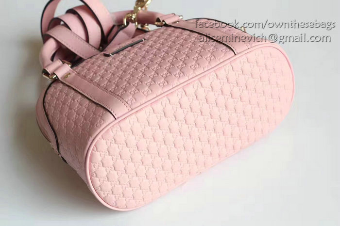 Gucci Signature Leather Top Handle Bag Pink 449654