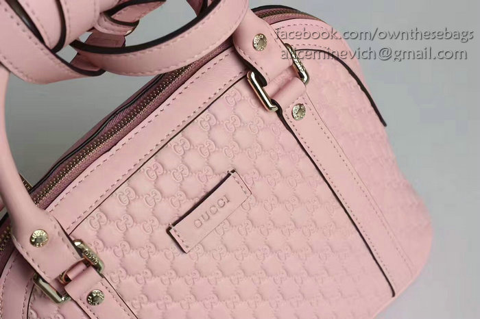 Gucci Signature Leather Top Handle Bag Pink 449654