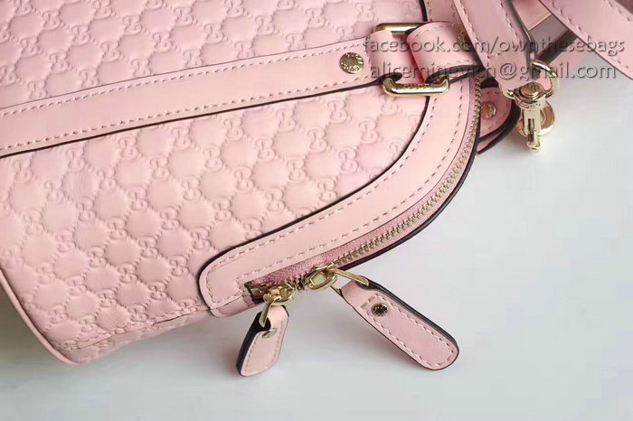 Gucci Signature Leather Top Handle Bag Pink 449654