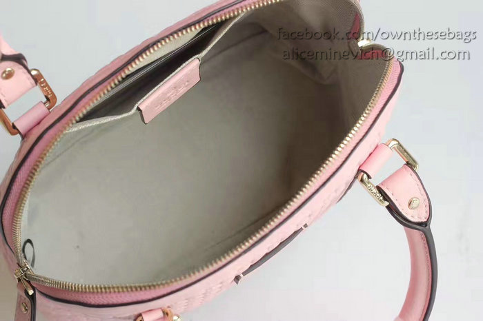 Gucci Signature Leather Top Handle Bag Pink 449654