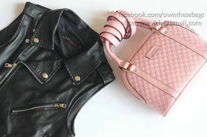 Gucci Signature Leather Top Handle Bag Pink 449654