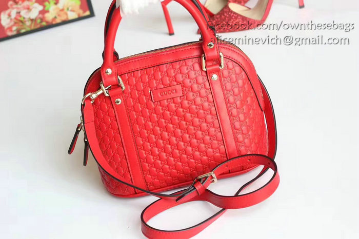 Gucci Signature Leather Top Handle Bag Red 449654