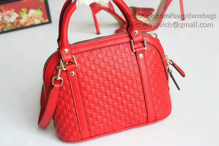 Gucci Signature Leather Top Handle Bag Red 449654