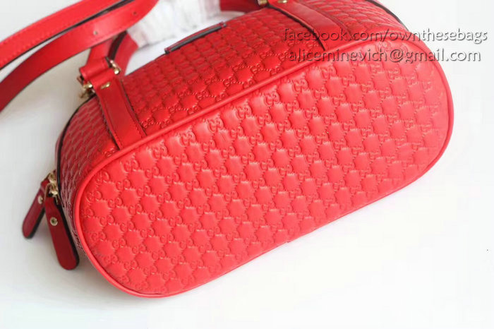 Gucci Signature Leather Top Handle Bag Red 449654