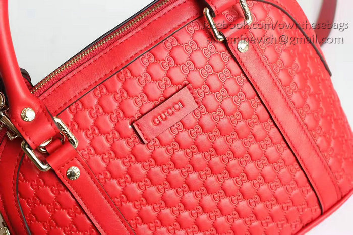 Gucci Signature Leather Top Handle Bag Red 449654