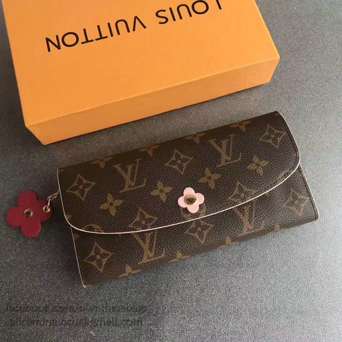 Louis Vuitton Monogram Canvas Emilie Wallet Burgundy M64202