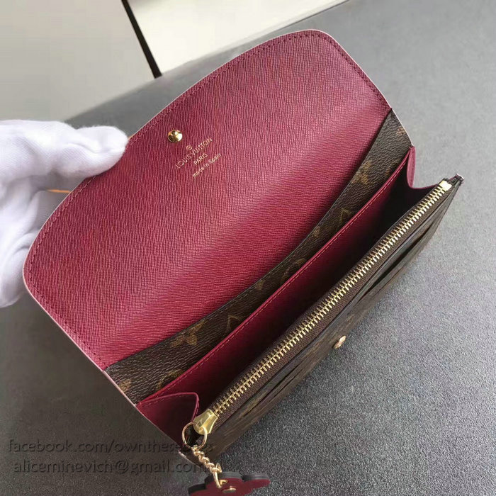 Louis Vuitton Monogram Canvas Emilie Wallet Burgundy M64202