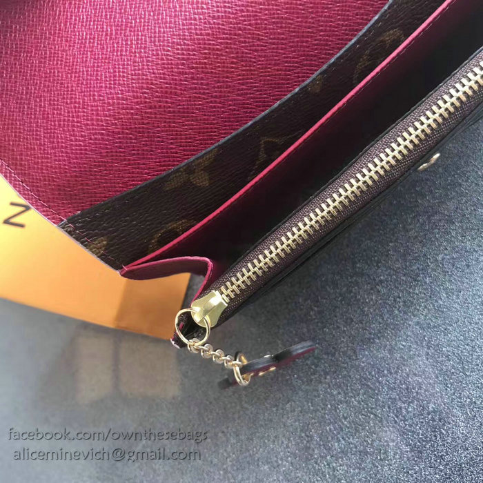 Louis Vuitton Monogram Canvas Emilie Wallet Burgundy M64202