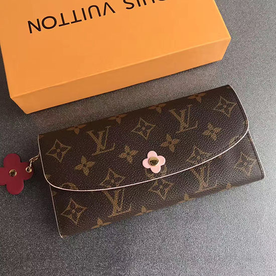 Louis Vuitton Monogram Canvas Emilie Wallet Burgundy M64202