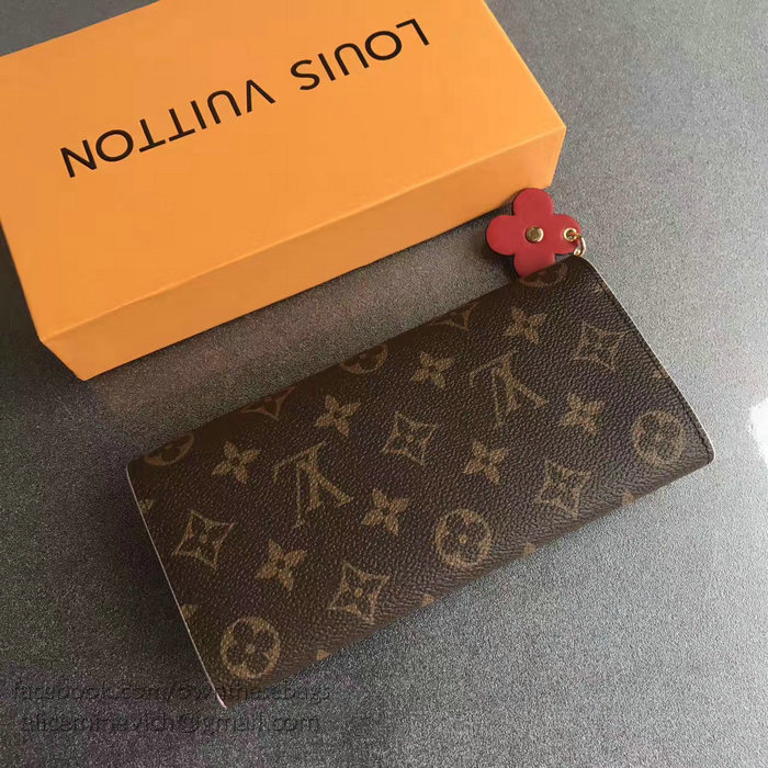 Louis Vuitton Monogram Canvas Emilie Wallet Red M64202