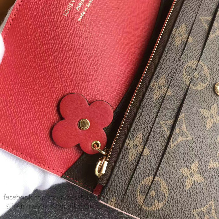 Louis Vuitton Monogram Canvas Emilie Wallet Red M64202