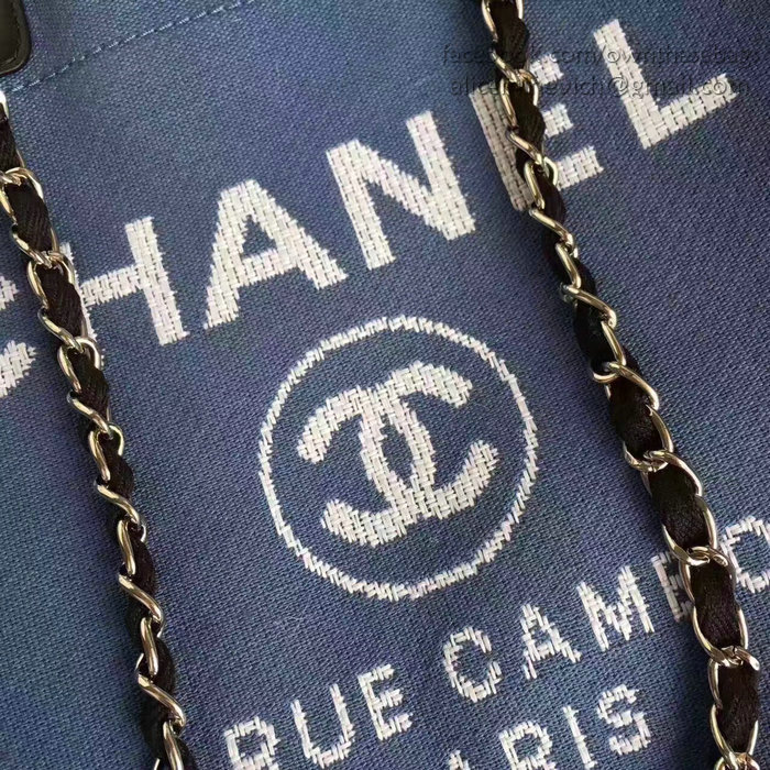 Chanel Blue Canvas Large Deauville Shopping Bag A68046