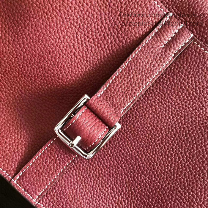 Hermes Halzan 31 Bag in Burgundy Taurillon Clemence Leather H070428