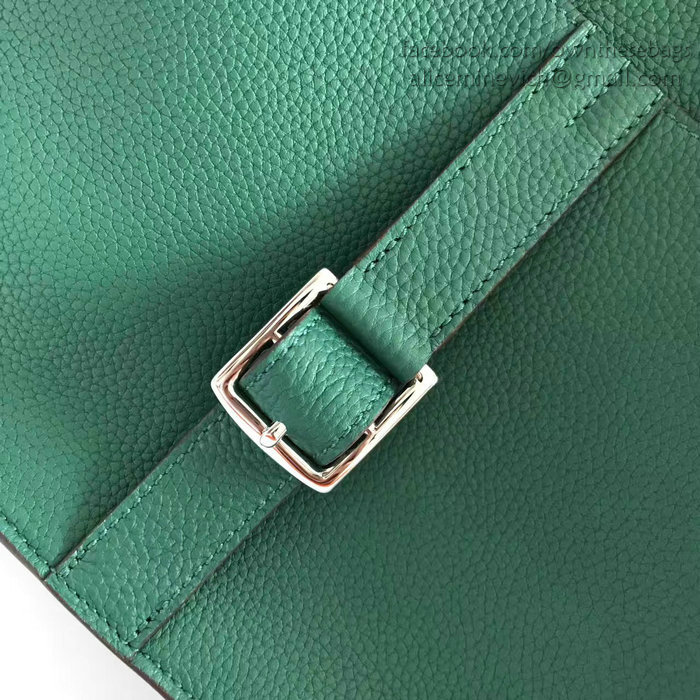 Hermes Halzan 31 Bag in Green Taurillon Clemence Leather H070428