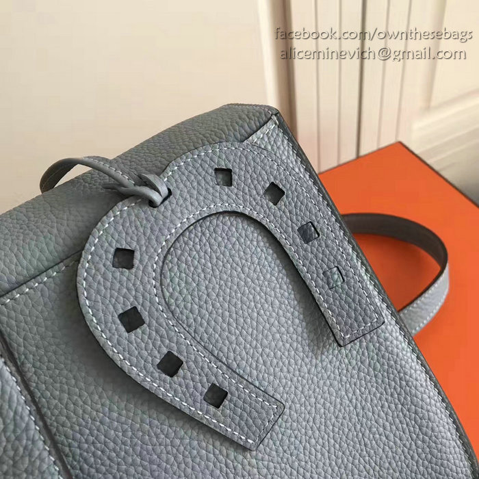 Hermes Halzan 31 Bag in Light Blue Taurillon Clemence Leather H070428