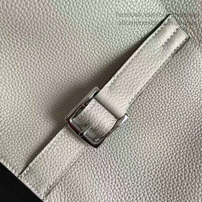 Hermes Halzan 31 Bag in Light Grey Taurillon Clemence Leather H070428