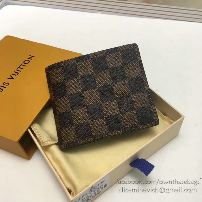 Louis Vuitton Damier Ebene Canvas Passport Wallet N61720