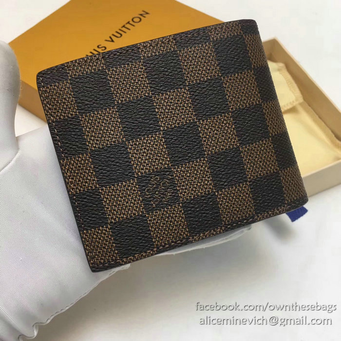 Louis Vuitton Damier Ebene Canvas Passport Wallet N61720