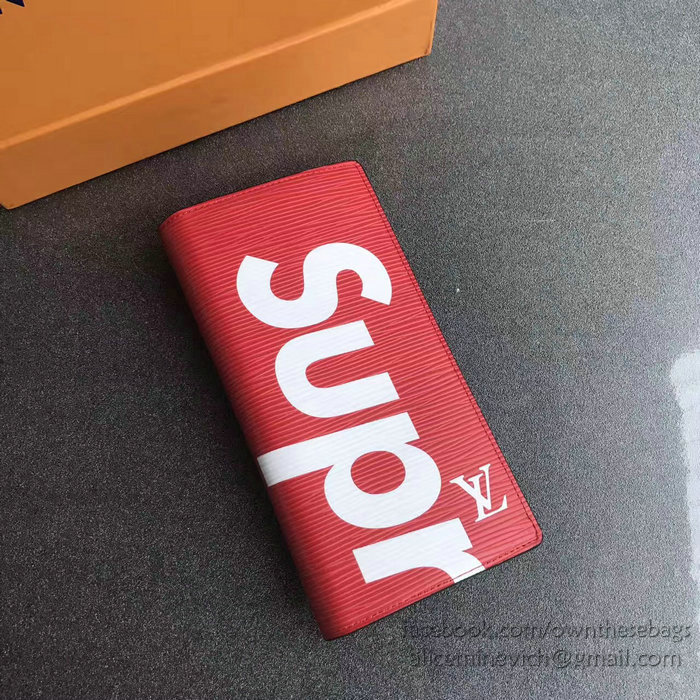 Louis Vuitton Epi Leather Supreme X Brazza Wallet Red M60622