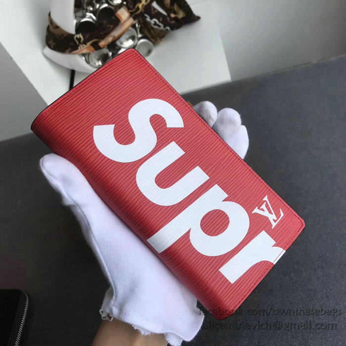 Louis Vuitton Epi Leather Supreme X Brazza Wallet Red M60622