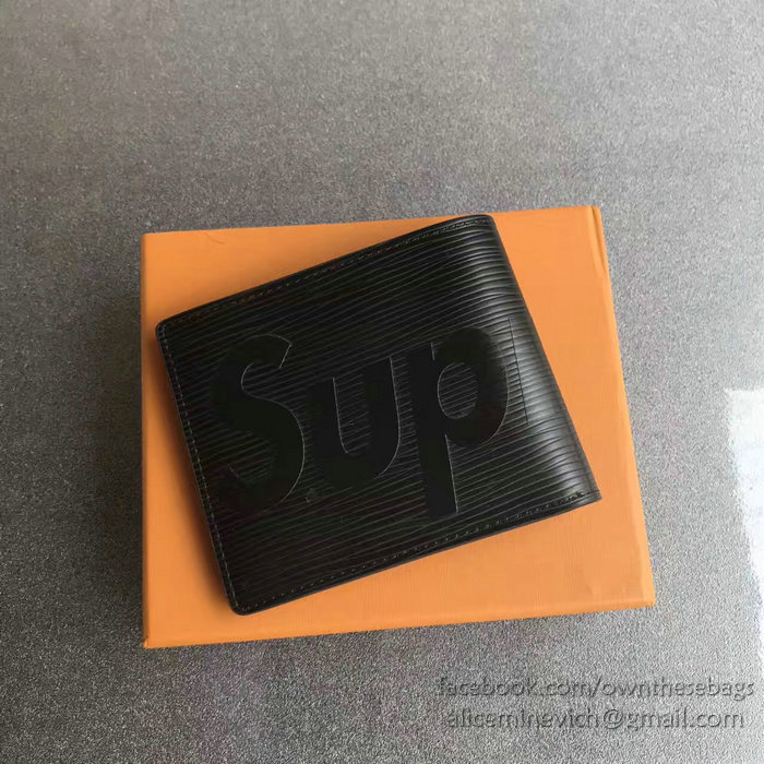 Louis Vuitton Epi Leather Supreme X Multiple Wallet Noir M60662