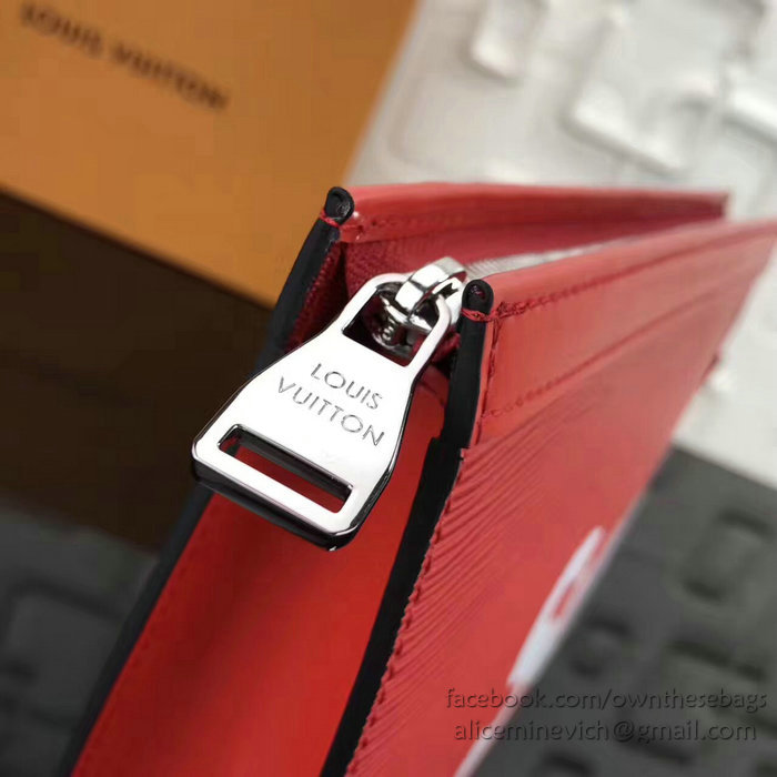 Louis Vuitton Epi Leather Supreme X Pochette Voyage MM Red M66888