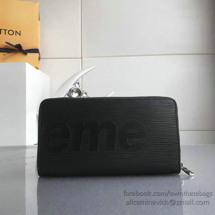 Louis Vuitton Epi Leather Supreme X Zippy Wallet Noir M60305