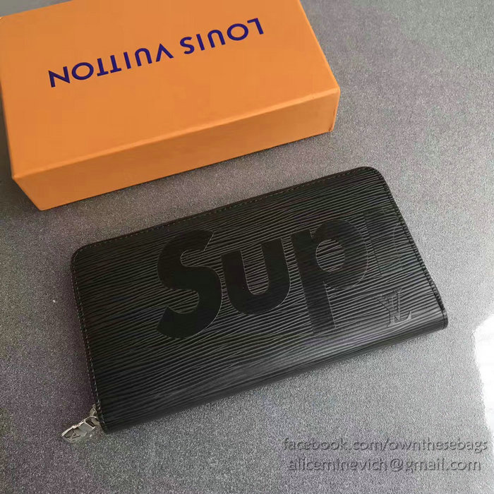 Louis Vuitton Epi Leather Supreme X Zippy Wallet Noir M60305