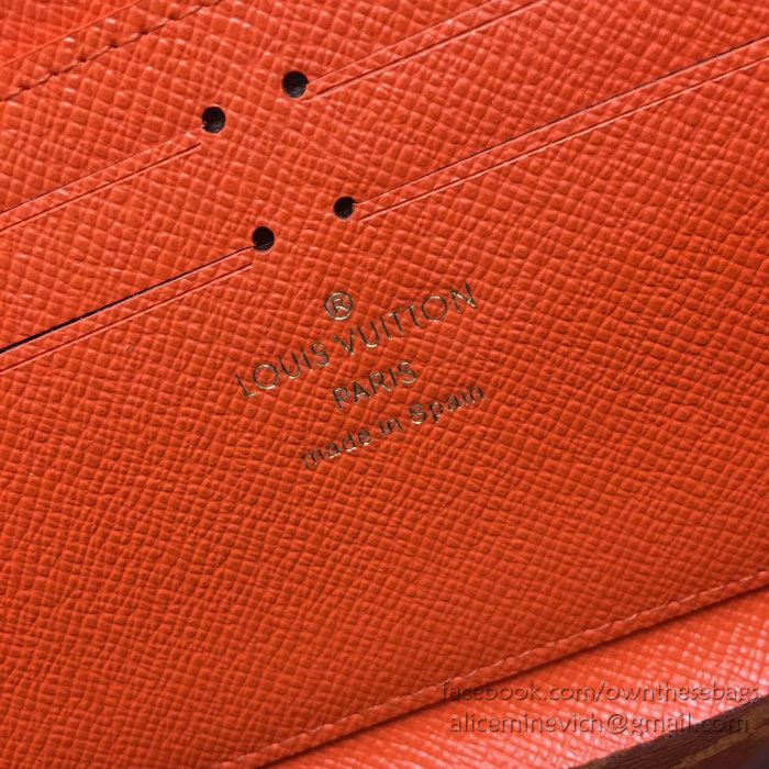 Louis Vuitton Monogram Canvas Clemence Wallet Orange M64201