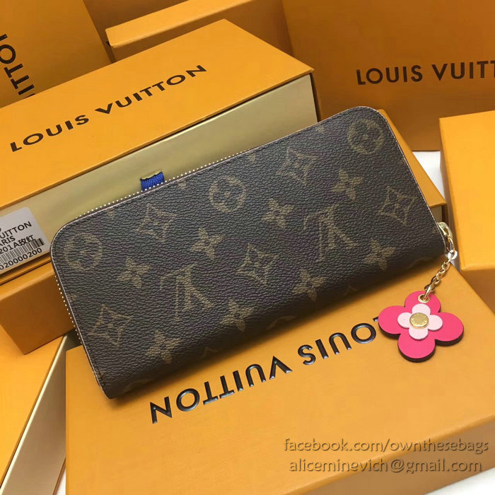 Louis Vuitton Monogram Canvas Clemence Wallet Rose M64201