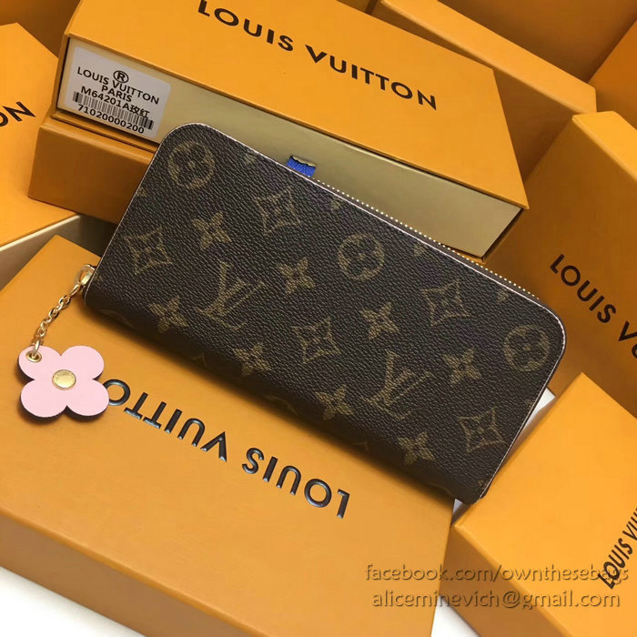 Louis Vuitton Monogram Canvas Clemence Wallet Rose M64201