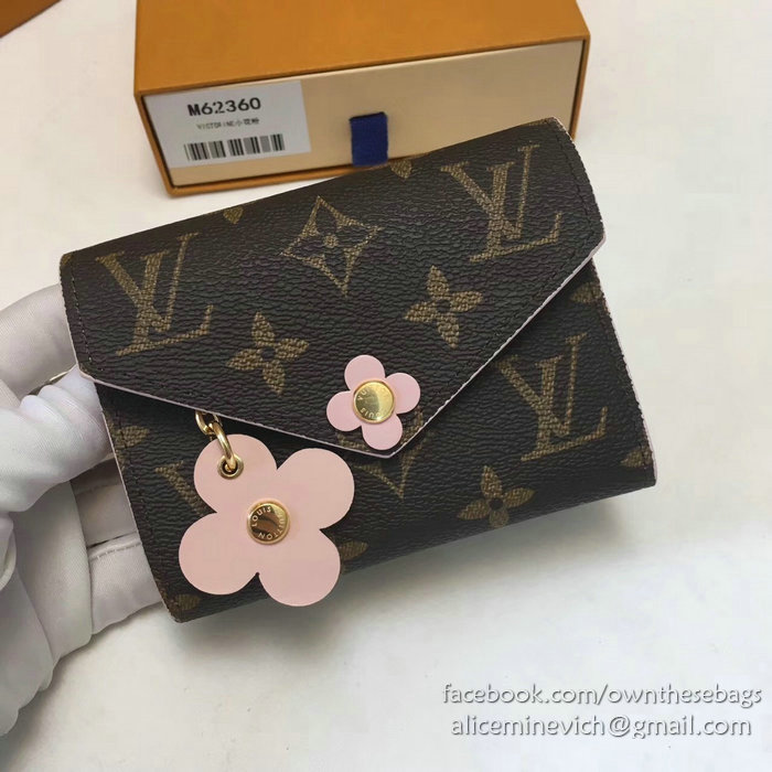 Louis Vuitton Monogram Canvas Victorine Wallet Rose Ballerine M62360