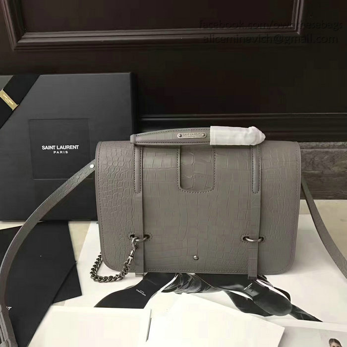 Saint Laurent Large Charlotte Messenger Bag Grey 472657