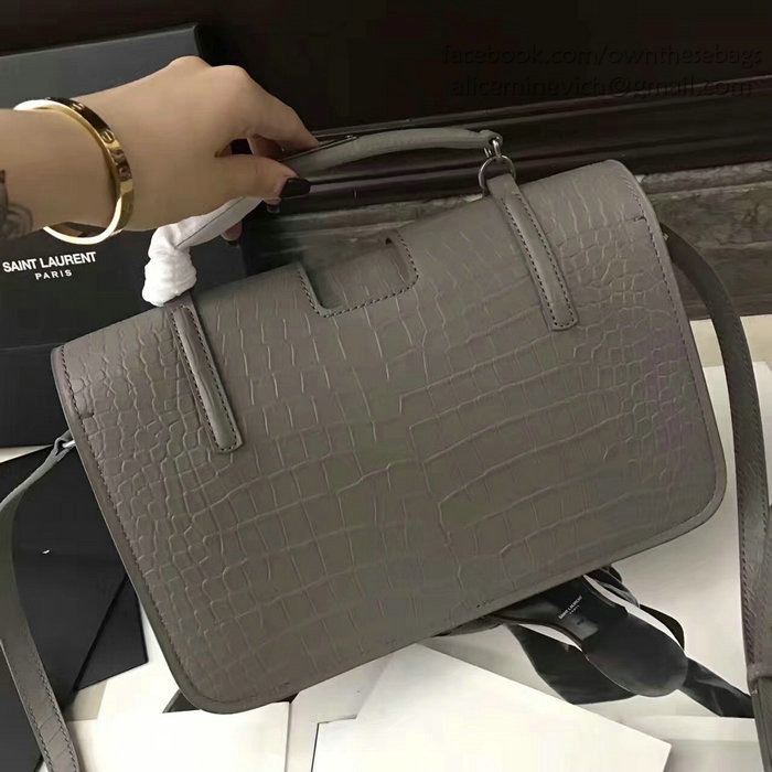 Saint Laurent Large Charlotte Messenger Bag Grey 472657