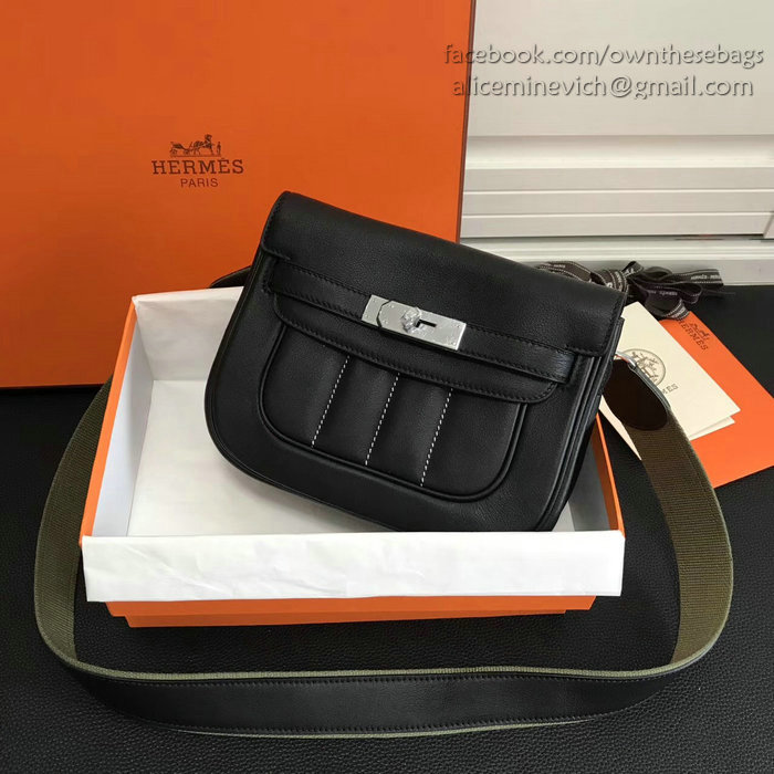 Hermes Berline Bag in Black Swift Leather H90081