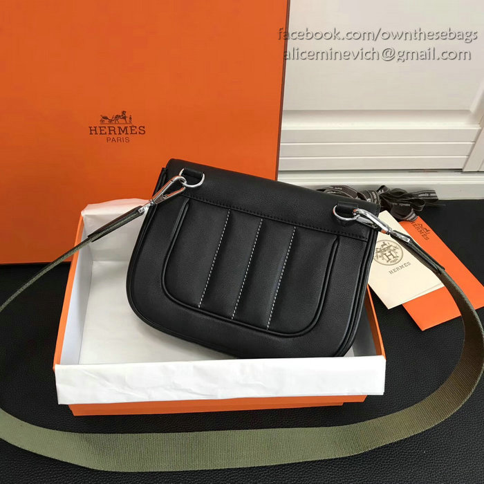 Hermes Berline Bag in Black Swift Leather H90081