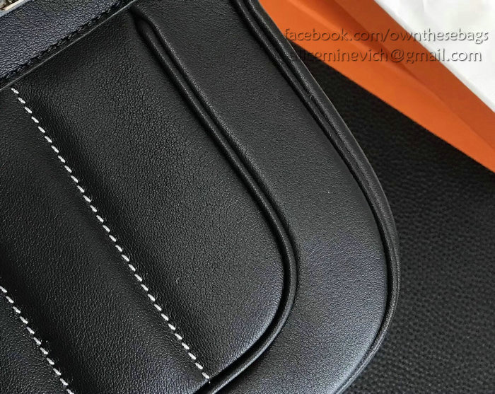 Hermes Berline Bag in Black Swift Leather H90081